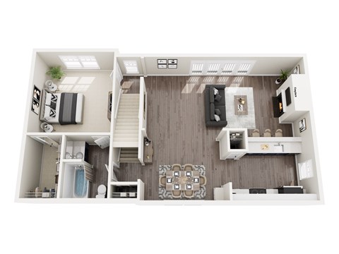 Floor plan for 2 beds, 2 baths, 1100 sqft